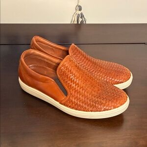 ECCO Brown Woven Leather Slip-On Shoe Size 38